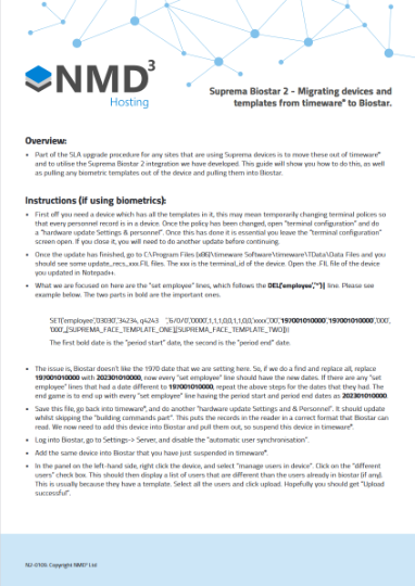 Suprema Biostar 2 - Migrating devices and templates from timeware® to Biostar.