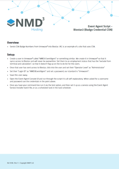 Biostar2 (Badge Credential CSN)